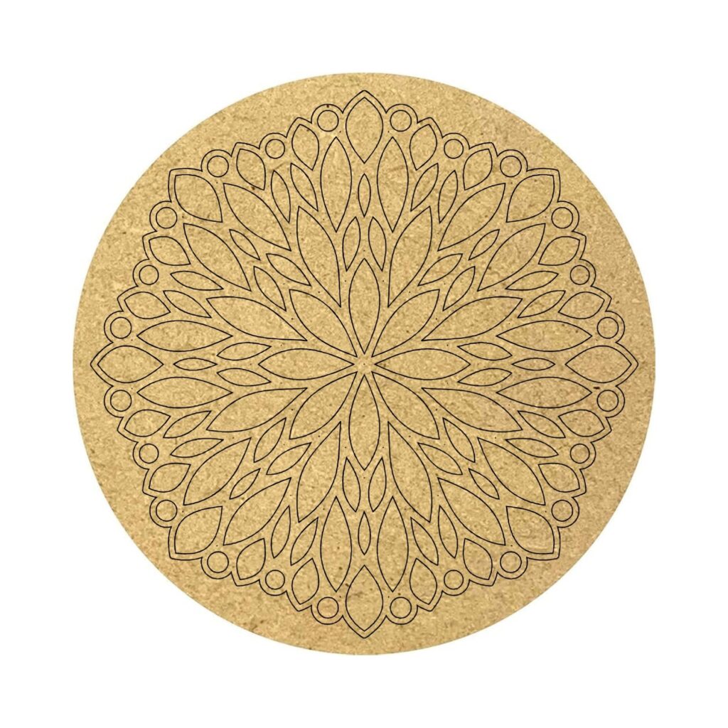 Pre-marked mandala mdf cutout