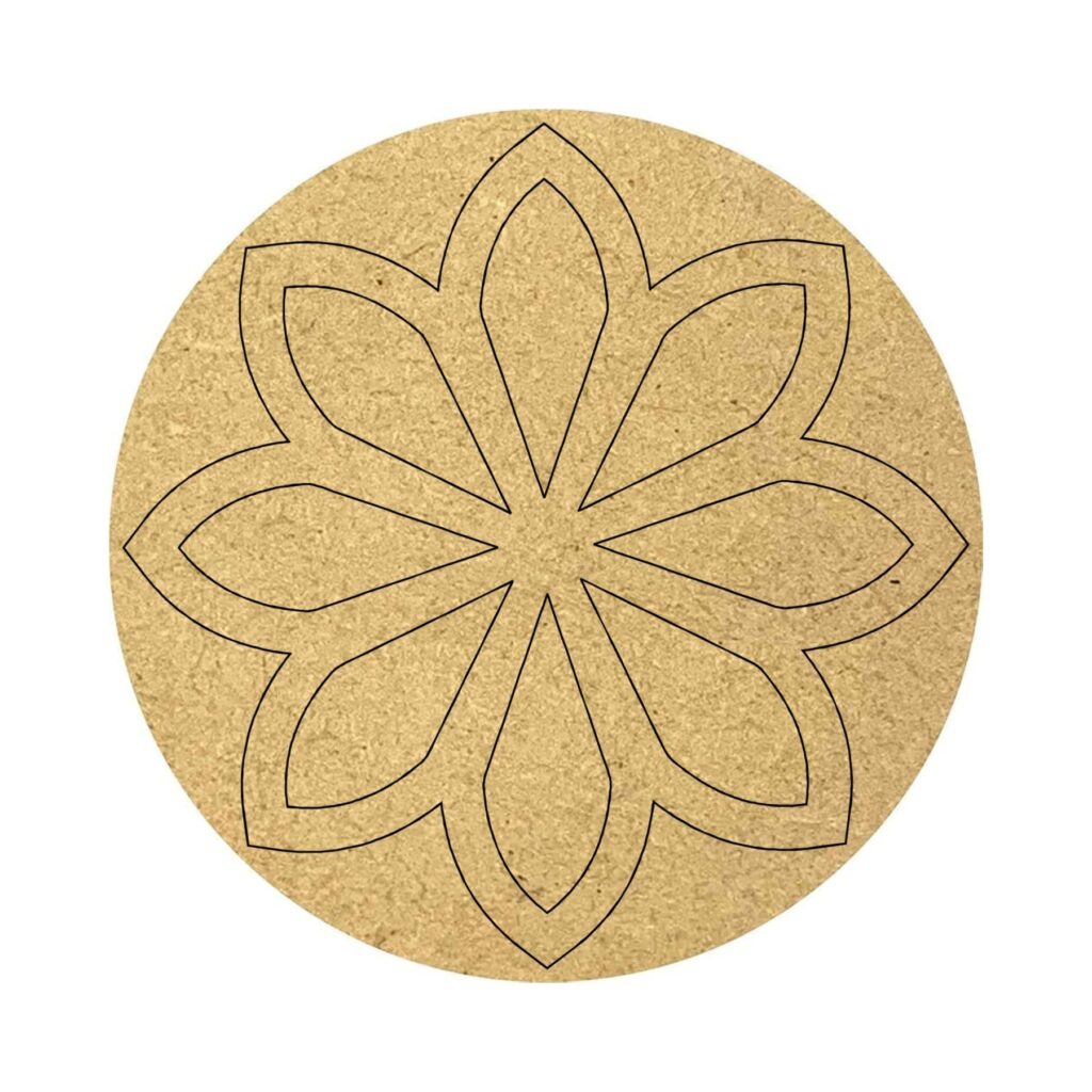 Pre-marked mandala mdf cutout