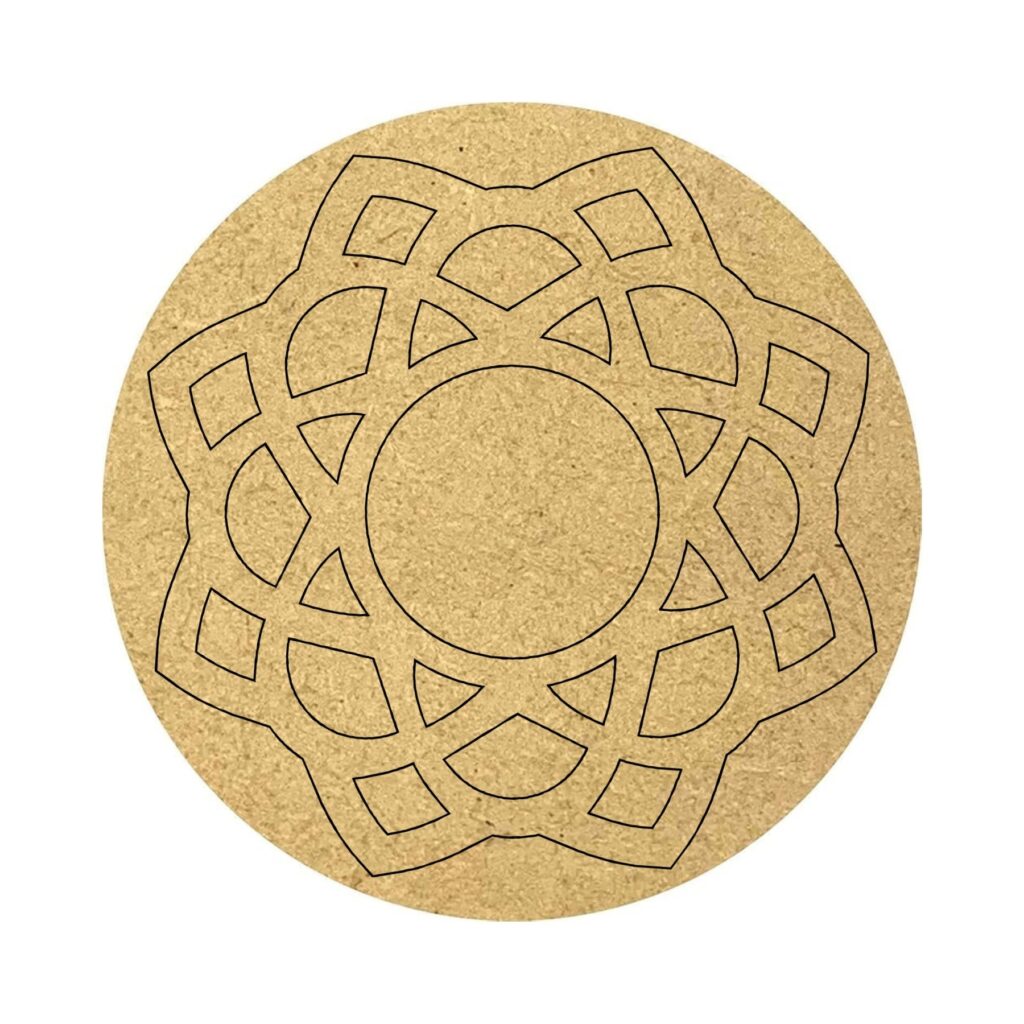 Pre-marked mandala mdf cutout