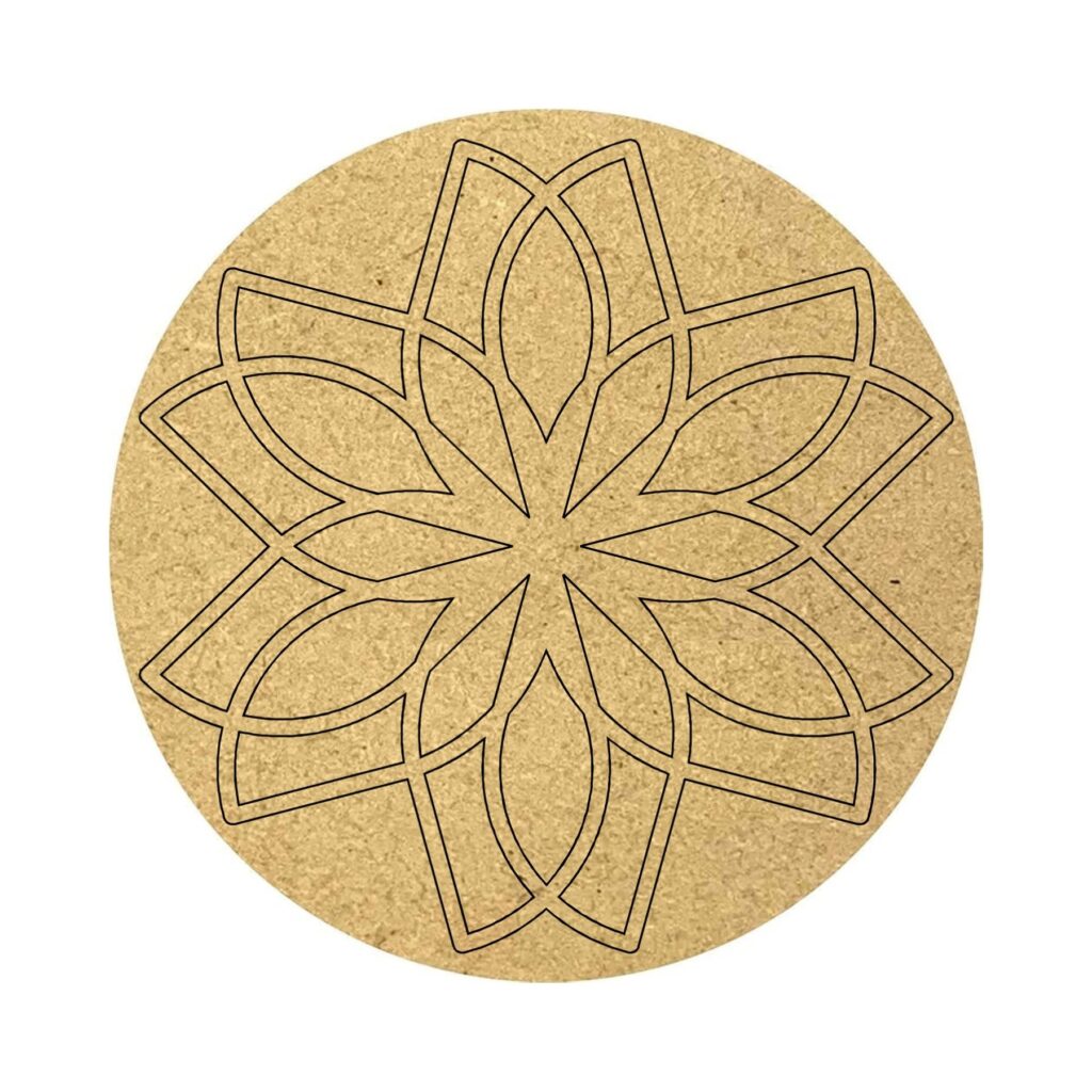 Pre-marked mandala mdf cutout