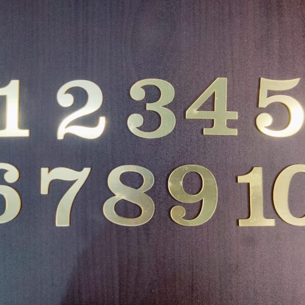 Golden Acrylic Number Cutouts